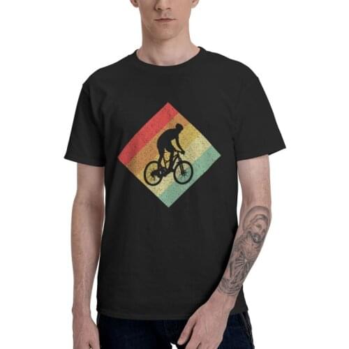 Vintage 80s Mountain Biking T-shirt Men Streetwear T Shirt Short Sleeve Cotton MTB Bike Gift For Mountain Cyclist Tshirt Tee