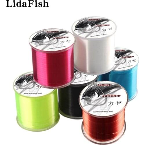 LIDAFISH 7 Colors 500M Smooth Nylon Fishing Line 0.14mm-0.50mm Main Line High Speed Saltwater Carp Monofilament Line