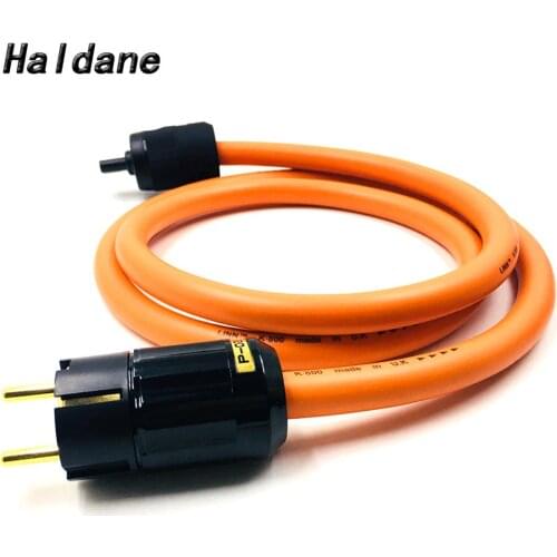 Haldane Gold-plated US/EU AC Power Cord Cable with firgure 8 C7 IEC Connector Power Cable for LINN K800 5N OFC Pure Copper Cable