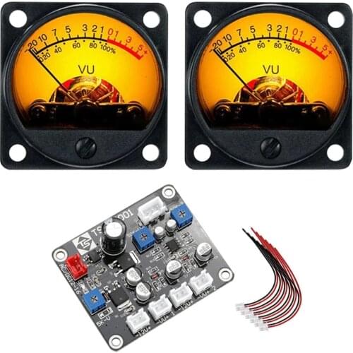 VU Meter Power Amplifier DB Meter Electronic Tube Amplifier Level Pressure Tester TR-35 With Driver Board Measuring Tools
