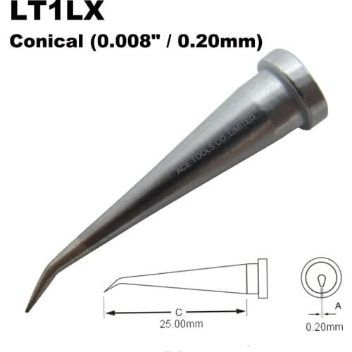 Weller LT1LX Bent Conical 0.2mm Soldering Tips for WP80 WSP80 WSFP8 WD1000 WD2000 WSD81 WS81 WSF81D8 WS81D5 Iron Bit Pencil
