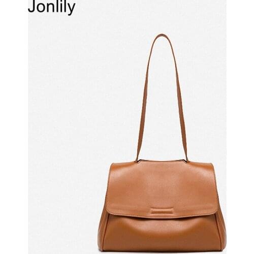 Jonlily Women PU Leather Shoulder Bag High Capacity Messenger Crossbody Bag Female Fashion Daybag Purse Commuter Bag -KG518