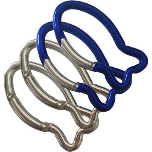 Fish-Shaped Aluminum Alloy Carabiner Outdoor Camping Keyring Fish Style Hook Climbing Buckle Carabiner Snap Clip Hooks Keychain