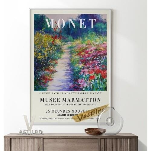 Claude Monet Vintage Print Art Poster Exhibition Museum Canvas Painting Home Decor Living Room Wall Stickers Prints Picture Gift
