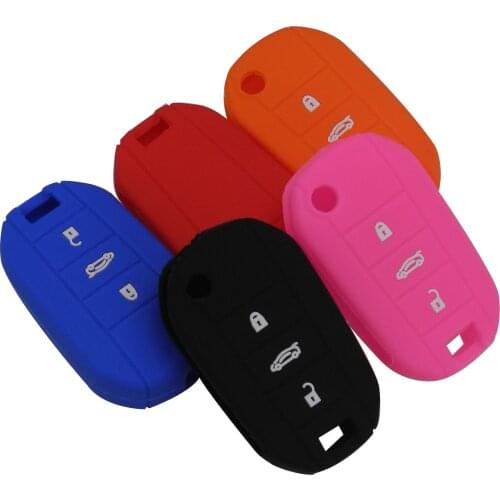 Kutery 10PCS 3BTN Silicone Remote Car Key Case For Citroen C4 CACTUS C5 C3 C4L Peugeot 508 301 2008 3008 408 Protect Replacement