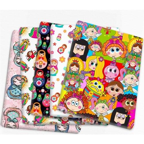 Patchwork Russian Girl Polyester Cotton Fabric Sewing Quilting Fabrics Needlework Material DIY Handmade Cloth,c14013