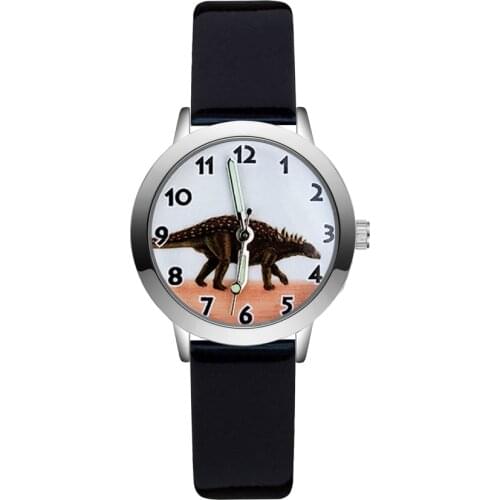 Fashion Cute Cartoon dinosaur style Childrens Watches Kids Student Girls boys Quartz leather Wrist Watch JA51