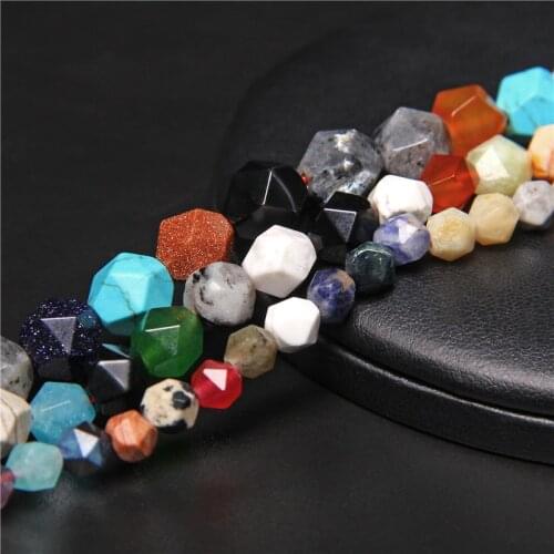 Natural Multicolor Gemstones Mixed Faceted Crystal Bead Loose Spacer Agat Bead For DIY Bracelet Necklace Accessories 15'' Strand