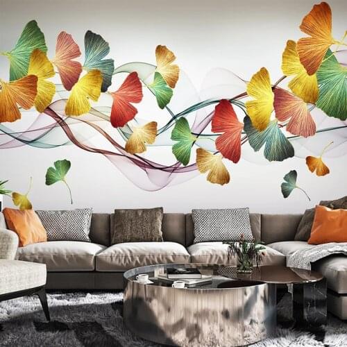Custom Wallpaper Mural Papel De Parede Leaves Abstract Smoke Modern Restaurant Living Room Bedroom Photo Wall Papers Home Decor