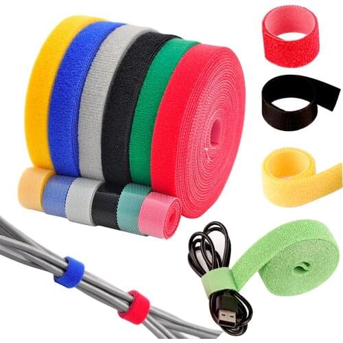 5m Wire Organizer Cable Winder Magic Hook Cable Ties Self Adhesive Fastener Tape Straps Tape Wire Line Magic Tie DIY Accessories