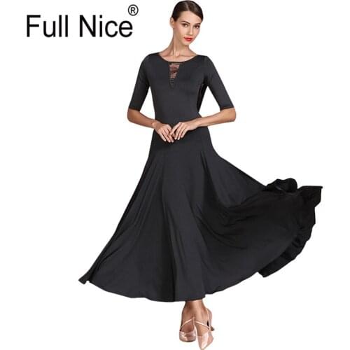 Half Sleeve Frills Open back Ballroom Dance Dress Modern Dance Flamenco Waltz Dress Standard Practice Wear Competition Costume