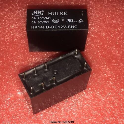 Free Shipping 100% New Original HUI KE Relay 50pcs/lot HK14FD-DC12V-SHG 5A 8 foot 250v universal G2R-2 12V