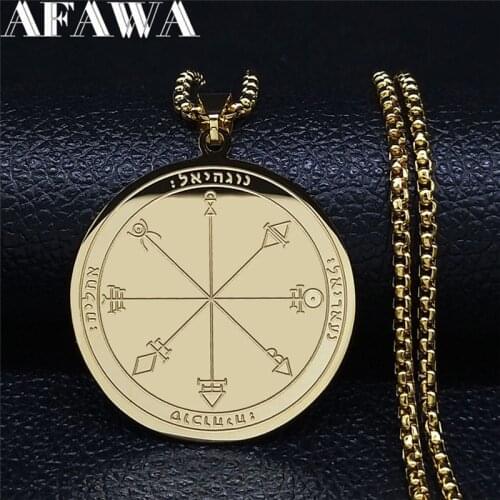 Talisman Of Protection Good Luck Wealth Seal Of Solomon Stainless Steel Necklaces & Pendants Women/Men Jewelry joyas N4239S02