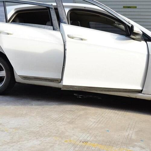 Tonlinker 4 PCS Car Styling Stainless Steel Body Rub Light Strip with LOGO Cover Case Stickers for VW NEW GOLF MK7 Accessories