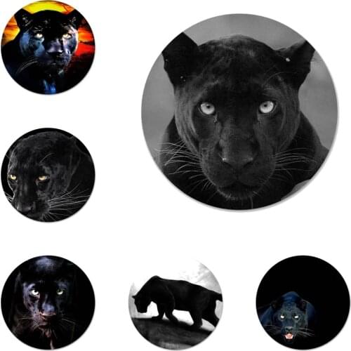 Black Cheetah Panther Icons Pins Badge Decoration Brooches Metal Badges For Backpack Decoration 58mm