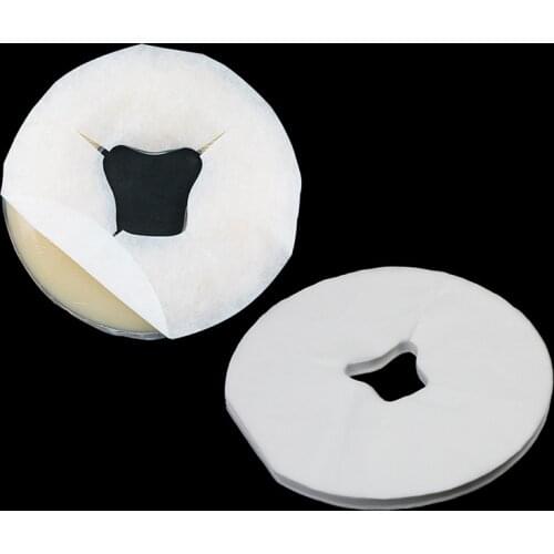 100pcs/set Disposable Spa Pillow Cover Non Woven Fabric Face Pad SPA Gel Face Rest Overlay Pad Massage Table Face Hole Cover