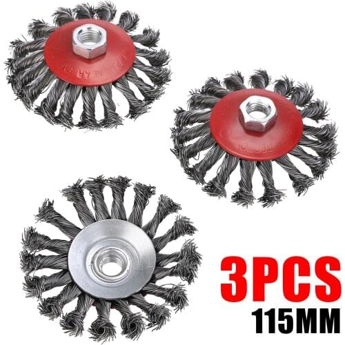 3pcs Crew Twist Strong Knot Wire Wheel Cup Brush Set Kit For Angle Grinder Garden Abrasive Brushes Kit