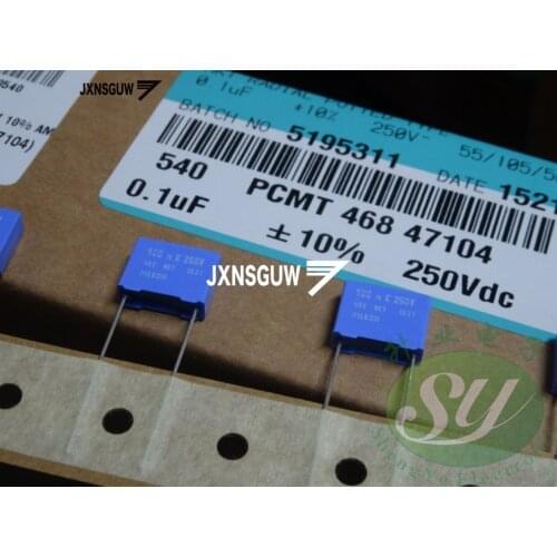 50PCS Original PILKOR MKT468 104/250V P10MM film audio coupling capacitor MKT 468 0.1uf/250v 100nf 104 250vdc 100nF/250V