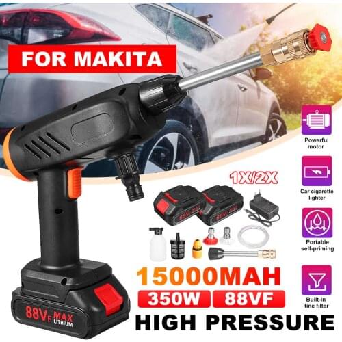 88VF 350W Cordless High Pressure Car Washer Spray Washer Water Gun Water Nozzle Cleaning Machine Kit For Makita Battery