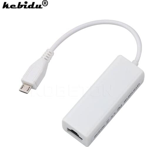 Kebidu Micro USB 2.0 Male To RJ-45 Female LAN 10/100Mbps Ethernet Network Card Adapter For Windows For Android PC Laptop Tablet