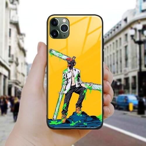 Chainsaw Man manga anime Denji Soft Silicone Glass Phone Case Cover Shell For iPhone SE 6 6s 7 8 Plus X XR XS 11 12 Mini Pro Max