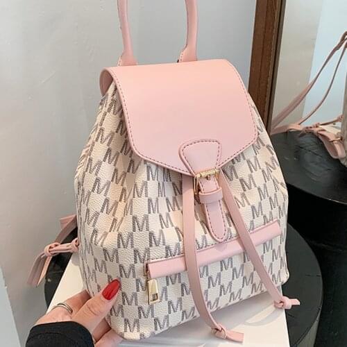 DORANMI Letter Printed Schoolbag Womens Backpack 2021 Luxury Brand Designed Chic Rucksack Female Mochila Book Bags SB453