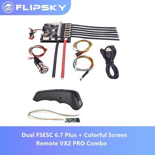 Dual FSESC6.6 Plus + Colorful Screen Remote VX2 PRO Combo for Electric Speed Controller Flipsky Longboard / Ebike DIY Accessorie