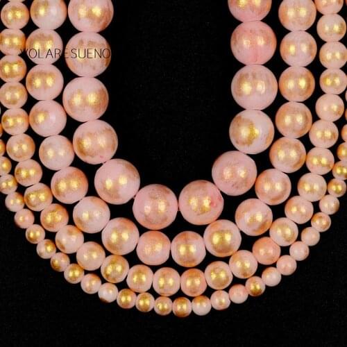 4/6/8/10mm Natural Champagne Golden Jades Stone Beads For Jewelry Making DIY Round Spacer Beads Bracelet Charms Accessories 15