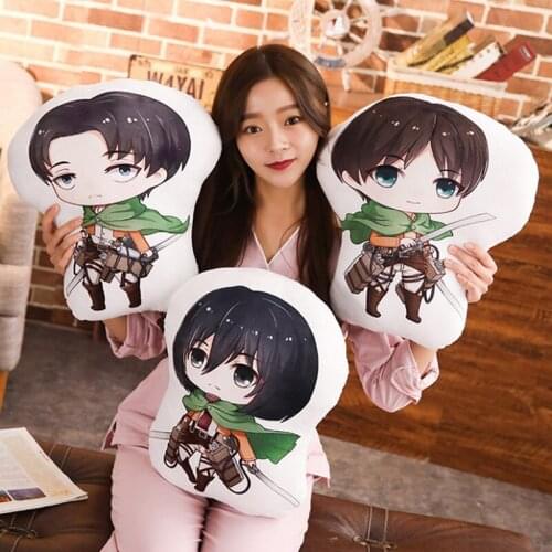 Attack on Titan Pillow Dolls Double Sided Anime Plush Cushion Toys For Kid Gift
