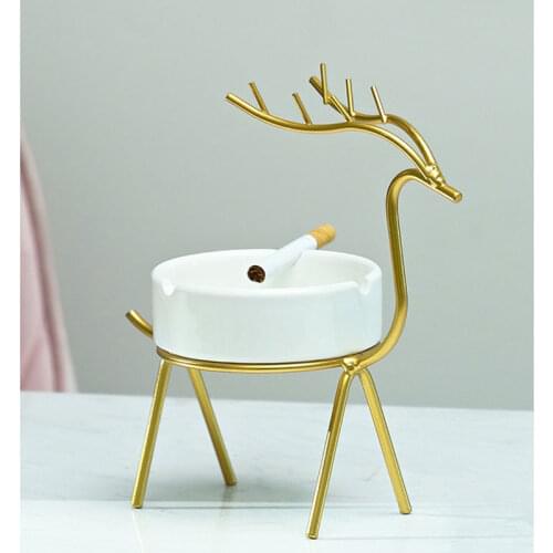 2021 Fashion Retro Style Geometric Creative Ashtray Glossy Ceramic Modern Home Decor Ashtray Holder Hotel Office Ornaments