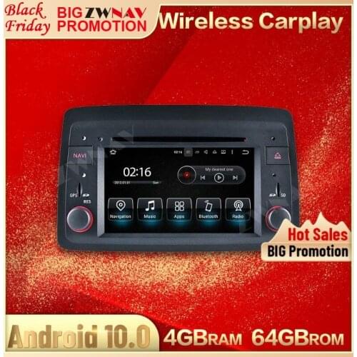 For Fiat Panda 2004 2005-2012 GPS Carplay 4G+64GB Android 10.0 Screen Multimedia Player Radio Stereo Cassette Recorder Head Unit