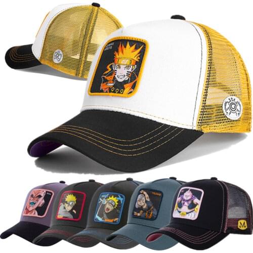 Newest Dragon Ball & Naruto Anime Brand Cap UZUMAKI Patch Trucker Hat Curved Brim Baseball Cap Gorras Casquette Dropshipping