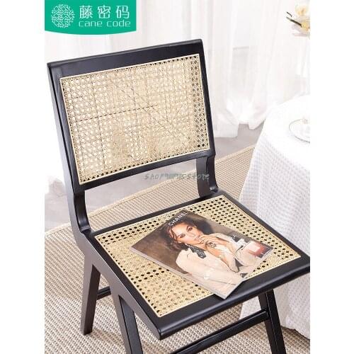 Nordic Rattan Dining Chair Solid Wood Creative Back Chair Hotel Restaurant Coffee Chair Single Bed Furniture