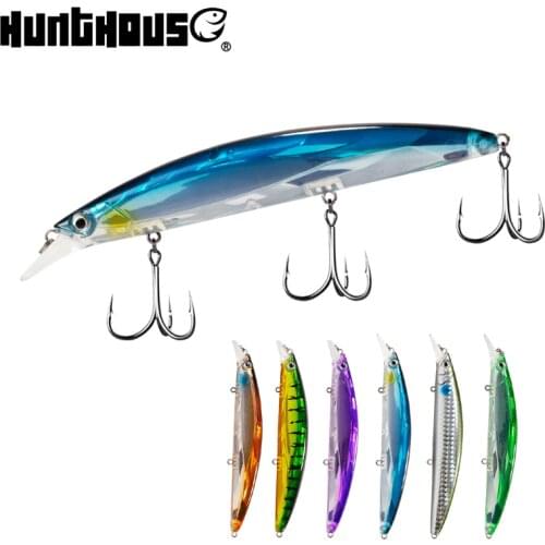 Hunthouse fishing lure LW407 133mm/19g laser minnow wobblers crankbait long casting floation diving 0-2m origin hook for bass