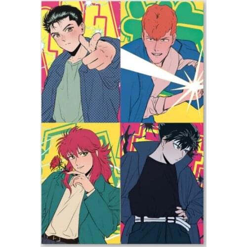 Home Decor Prints Painting HD Yu Yu Hakuso Cute Man Anime Pictures Wall Art HD Modular Canvas Poster Bedside Background No Frame