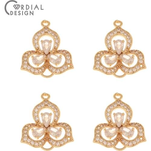 Cordial Design 30Pcs 18*21MM Earring Making/CZ Connectors/Jewelry Accessories/DIY Charms/Hand Made/Jewelry Findings & Components