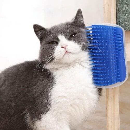 Cat Groomer Brush Pet Grooming Supplies Hair Removal Comb for Cat Hair Shedding Trimming Cat Massage Device with Catnip