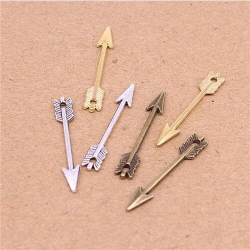 Sweet Bell 150PCS 5*30MM Three Colors Zinc Alloy mini Small Arrow Charms Diy Jewelry Findings Jewelry Accessories D6008