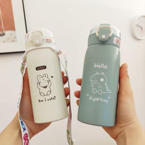 Cartoons Stainless Steel Vacuum Flask Coffee Tea Milk Travel Mug Gift Cute Bear Water Bottle Insulated Thermos Cup 350/500ml