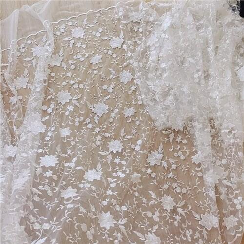 Embroidery Fabric For Wedding Dress Sewing Facbric Cloth Accessories Diy Craft