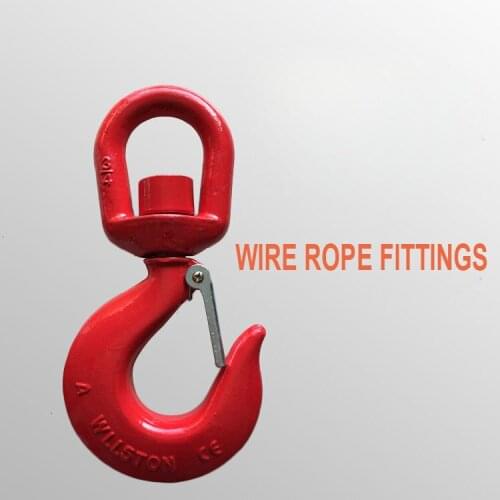 7 Ton Universal Cargo Hook 360 Degree Rotary Hook G80 High-Strength Alloy Steel Hook Wire Rope Fittings