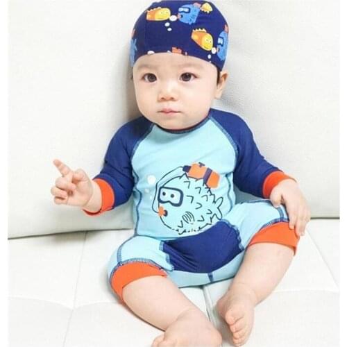 Spring Summer Children Swimsuit Kids Clothes Hot Baby Clothing Blue Boys Swimsuit Swimming Trunks Baby Swimwear Infantil 3Y-7Y