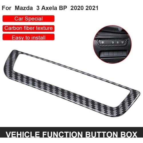 Car Dashboard Inner The New Button Cover Frame For Mazda 3 Axela BP 2020 2021 Carbon ABS Fiber Trim I-Stop Button Cover Bra