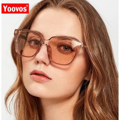 Yoovos New Arrivals Square Sunglasses Women/Men Transparent Plastic Eyeglasses Classic Vintage Outdoor UV400 Oculos De Sol Gafas