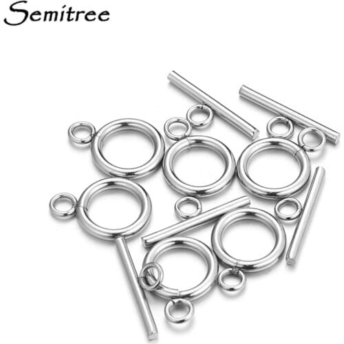 Semitree 10 Sets Stainless Steel OT Toggle Clasp Hooks Connectors for DIY Necklaces Bracelets Jewelry Making Crafts Accessories