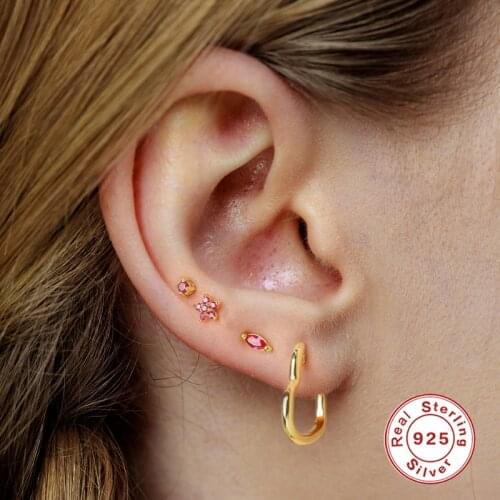 1 pair 925 Sterling Silver Stud Earrings Fashion Personality finger Skeleton vertical strip Shaped Earrings for Women Best Gift