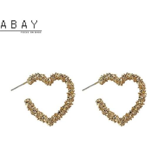 Fashion Hot Deals Love Gold Earrings Women Simplicity Hollowing Design Feeling Hong Kong Style Temperament Female Ear Pendant