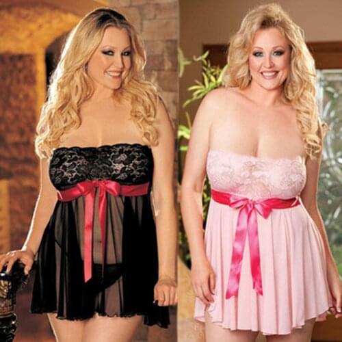 New 2020 Women Sexy Lingerie Hot Black Lace Slips Ladies Sexy Off Shoulder Full Slips Sleeveless Nightdress Plus Size M-2XL