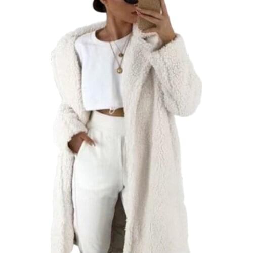 2020 Autumn Winter Solid Color Woolen Coat Female Mid-Long New Korean Temperament Womens Popular Outerwear Woolen Coat