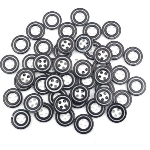 100Pcs White-Black Loops Resin Shape Apparel Sewing Buttons For Kids Clothes Scrapbooking Decorative Handicraft DIY Accessories